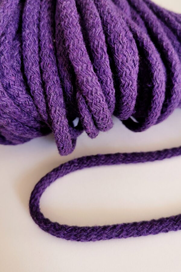 Sznurek bawełniany 5 mm VIOLET