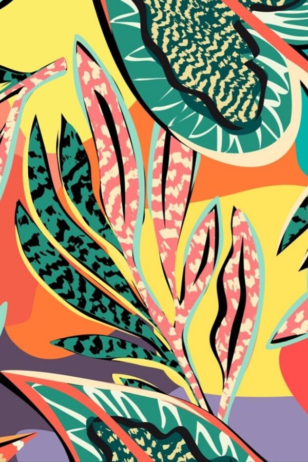 Tropical multicolored leaves