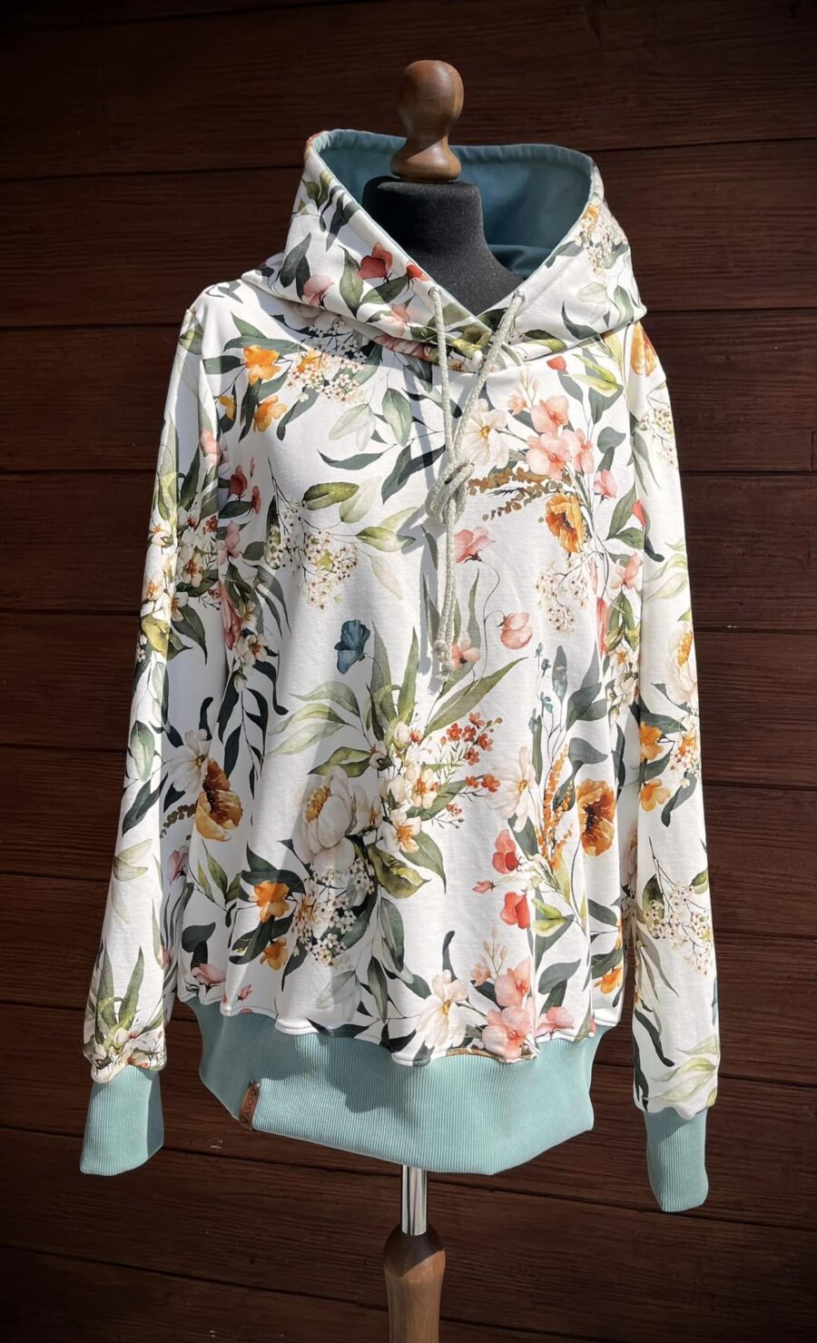 Jersey Flower park on white kupon 0,7 m - obrazek 3