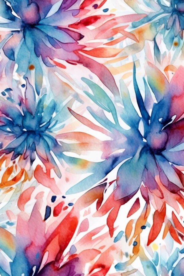 Multiwatercolour on white