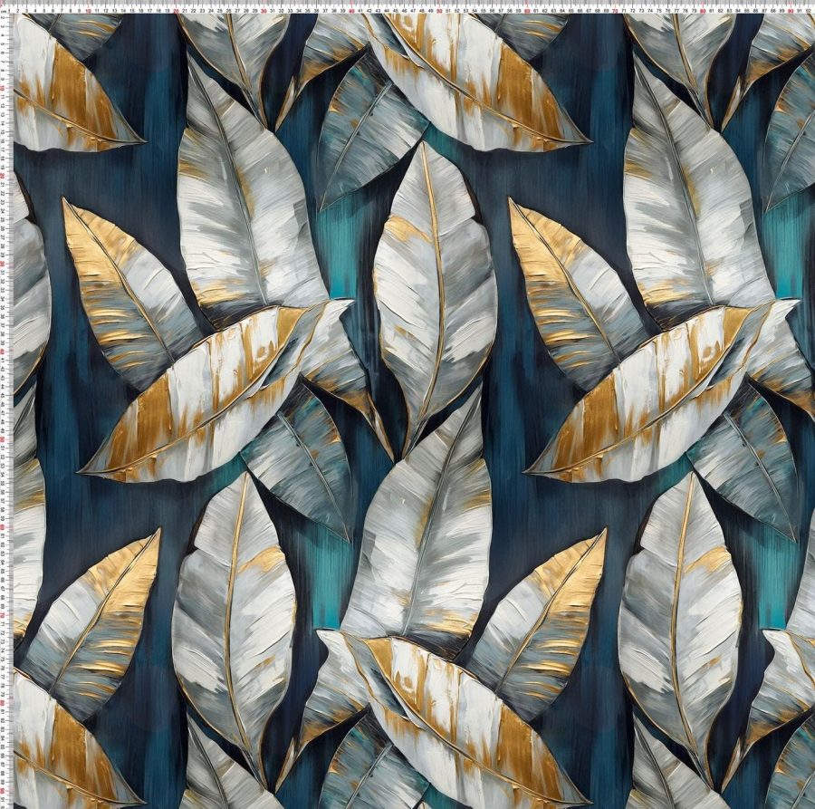 úplety turquoise gold leaf - Obrázek 3