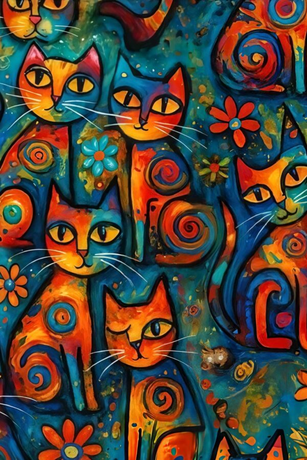 Folk - Art Cats