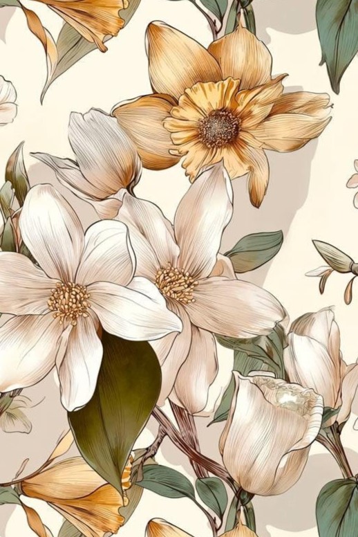 Vintage Botanical Magnolia