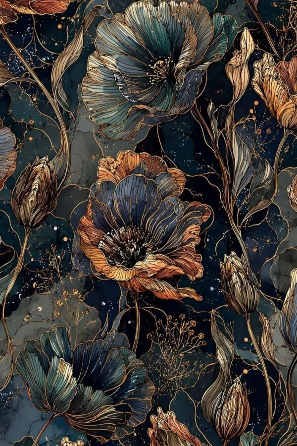 Midnight Peony Elegance