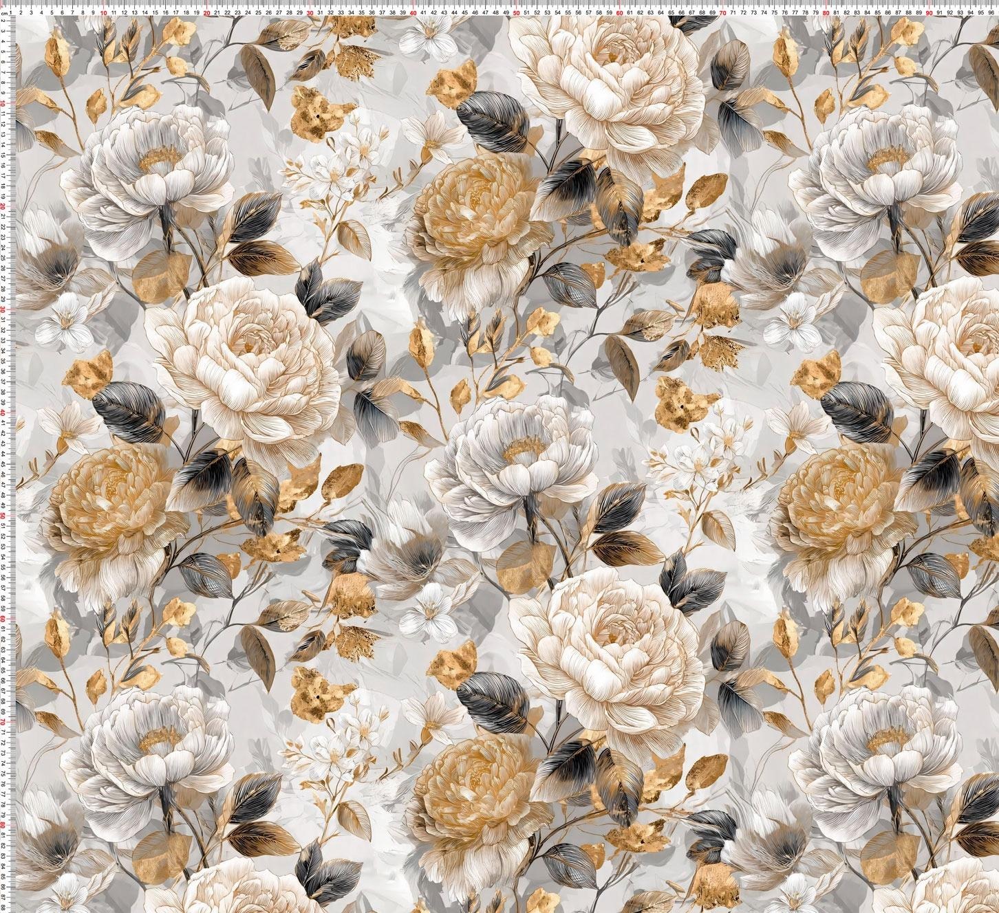 Crystal Ivory & Gold Peonies - obrazek 2